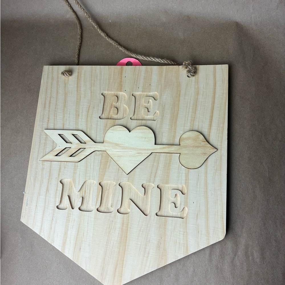 Natural Wood 'Be Mine' Wall Decor